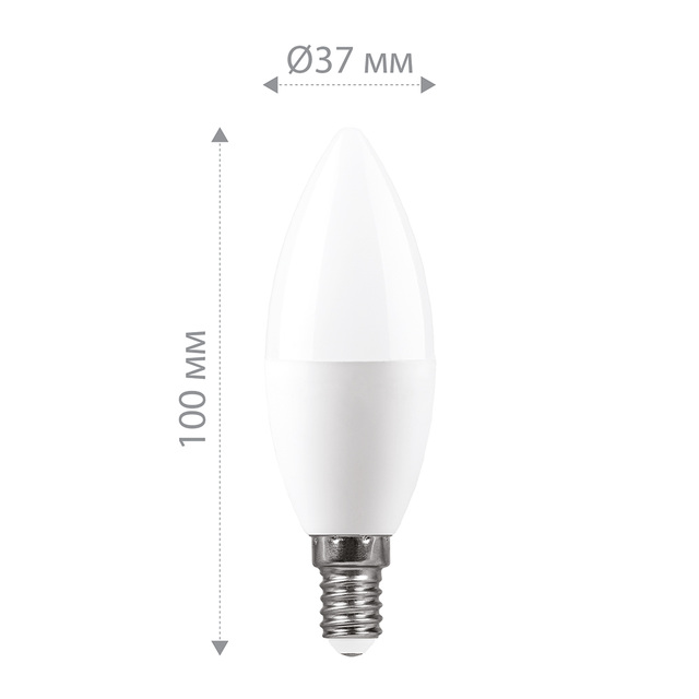 Лампа светодиодная Feron LB-97 Свеча E14 7W 2700K — фото 3
