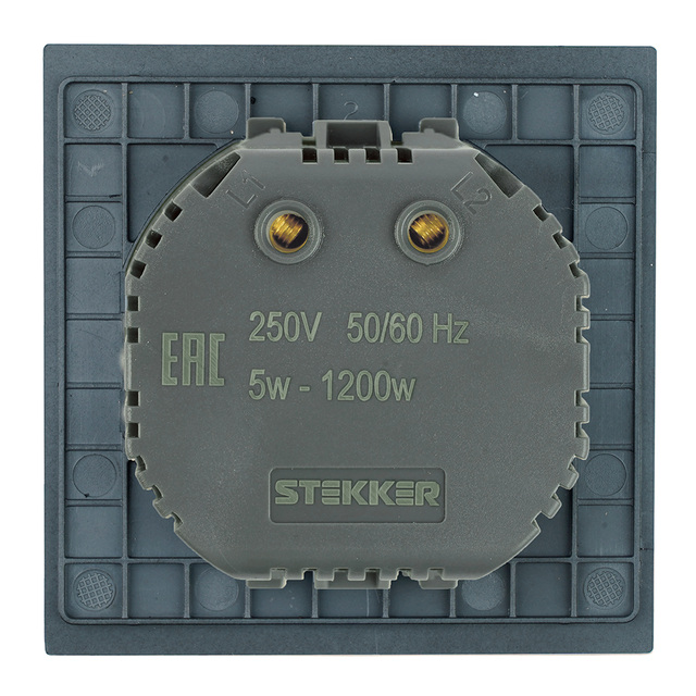 Выключатель диммирующий (механизм), STEKKER, 250В, 5А, серия Мия, RSW10-3106-05, черный бархат 50568 — фото 5