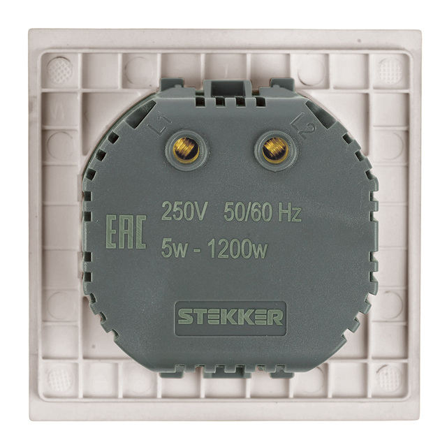 Выключатель диммирующий (механизм), STEKKER, 250В, 5А, серия Мия, RSW10-3106-08, пудровый жемчуг 50567 — фото 5