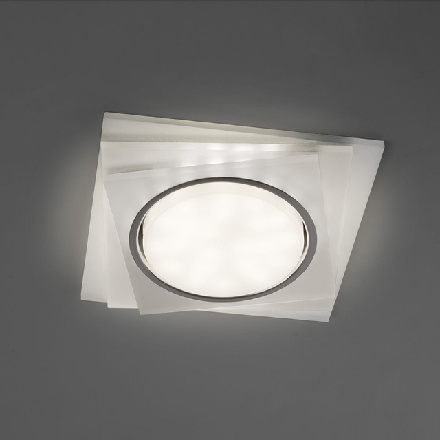 Светильник встраиваемый с белой LED подсветкой Feron CD5023 потолочный GX53 без лампы, матовый — фото 2