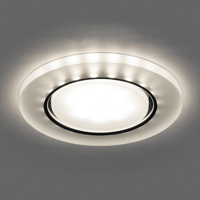 Светильник встраиваемый с белой LED подсветкой Feron CD5020 потолочный GX53 без лампы, белый матовый — фото 2