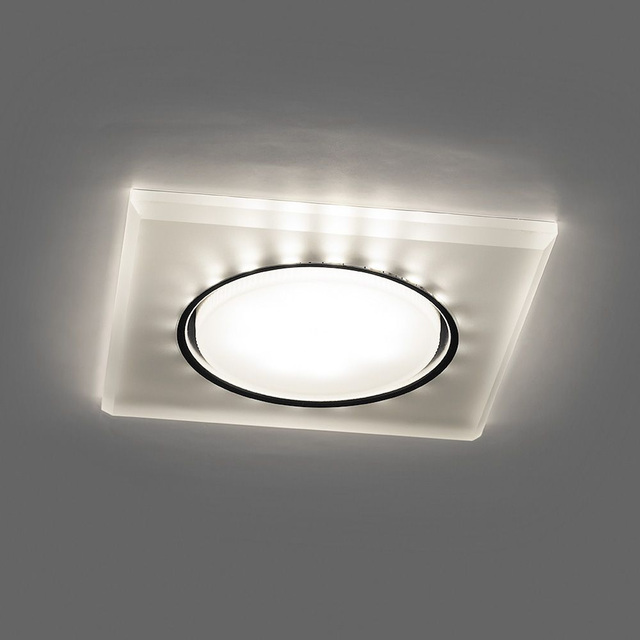 Светильник встраиваемый с белой LED подсветкой Feron CD5022 потолочный GX53 без лампы, белый матовый — фото 2