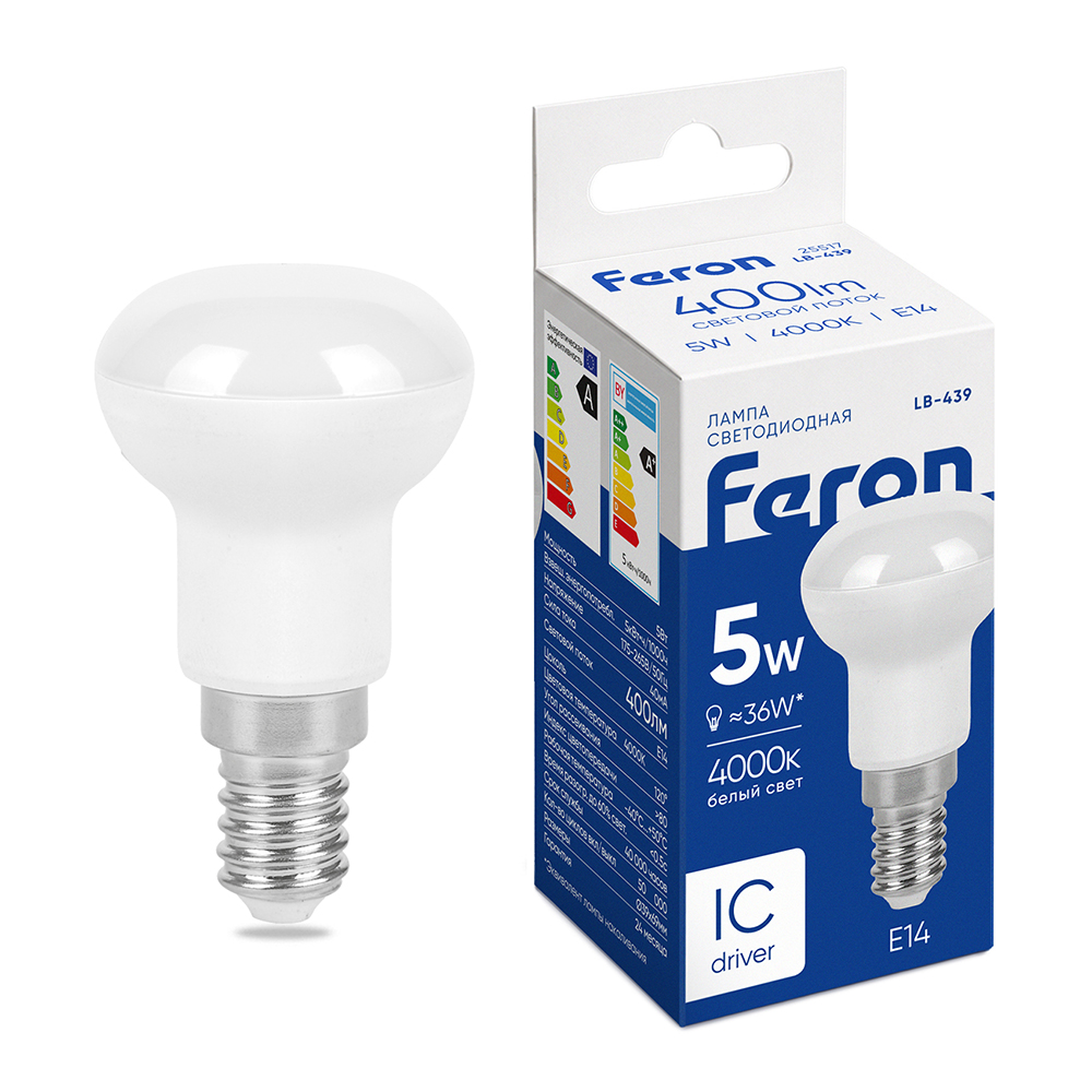 Светодиодная лампа Feron LB-439 R39 E14 5 Вт 4000К