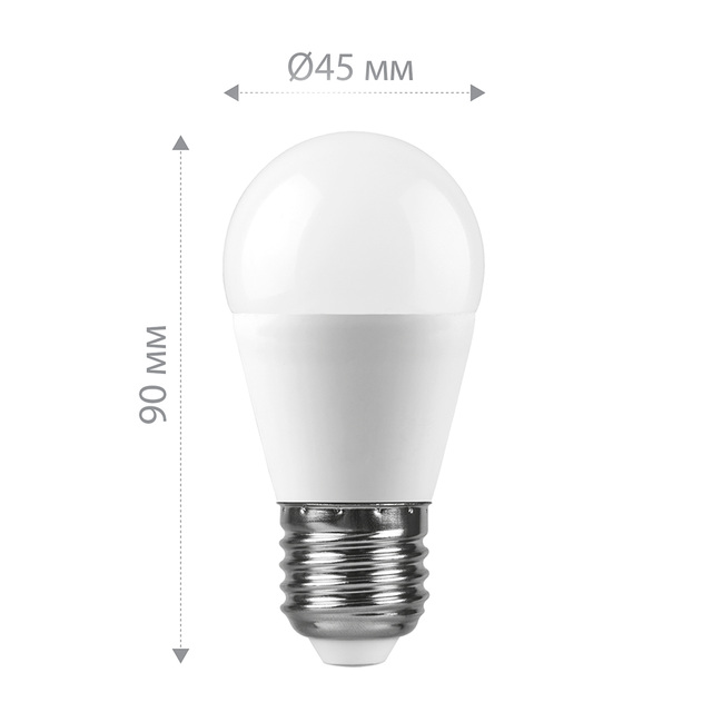 Светодиодная лампа Feron LB-750 шарик E27 11 Вт 4000К — фото 3