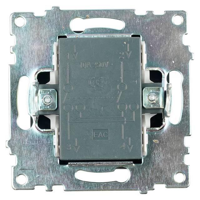 Переключатель 1-клавишный (механизм), STEKKER, GLS10-7105-05, 250В, 10А, серия Катрин, черный 49177 — фото 5