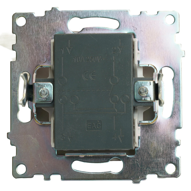Переключатель 1-клавишный (механизм), STEKKER, GLS10-7105-04, 250В, 10А, серия Катрин, шоколад 49180 — фото 5