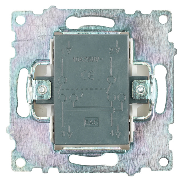 Переключатель 1-клавишный (механизм), STEKKER, GLS10-7105-01, 250В, 10А, серия Катрин, белый 49176 — фото 5