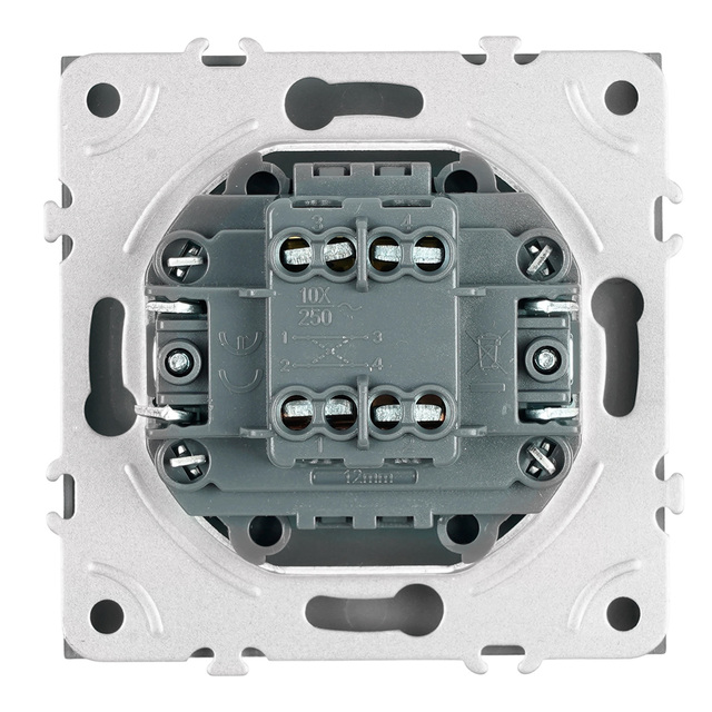Переключатель 1-клавишный (механизм), STEKKER RSW10-5105-10, 250В, 10А, серия Эмили, платиново-серый 49945 — фото 5