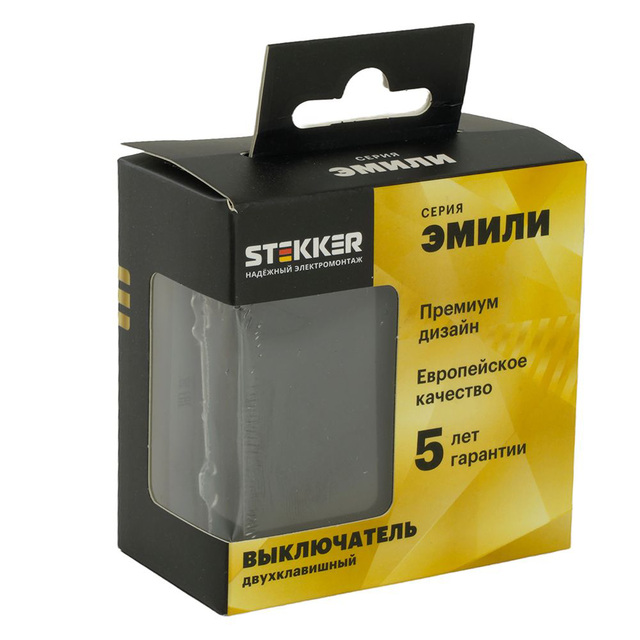 Переключатель перекрестный 2-клавишный (механизм), STEKKER RSW10-5111-01, 250В, 10А, серия Эмили, белый 50167 — фото 6