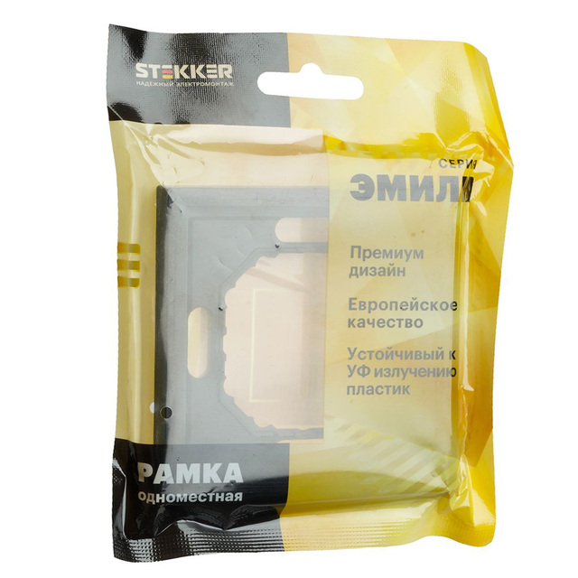 Рамка STEKKER PFR00-5001-05, 1-местная, серия Эмили, черный уголь, Soft Touch 49858 — фото 6