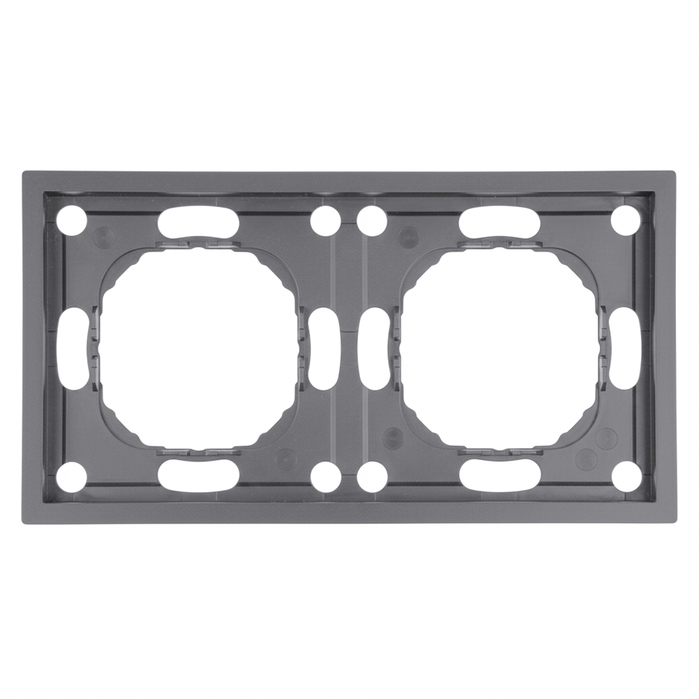 Рамка STEKKER PFR00-5002-10, 2-местная, серия Эмили, платиново-серый, Soft Touch 49963