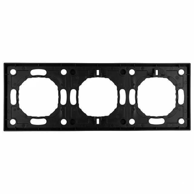 Рамка STEKKER PFR00-5003-05, 3-местная, серия Эмили, черный уголь, Soft Touch 49860 — фото 4