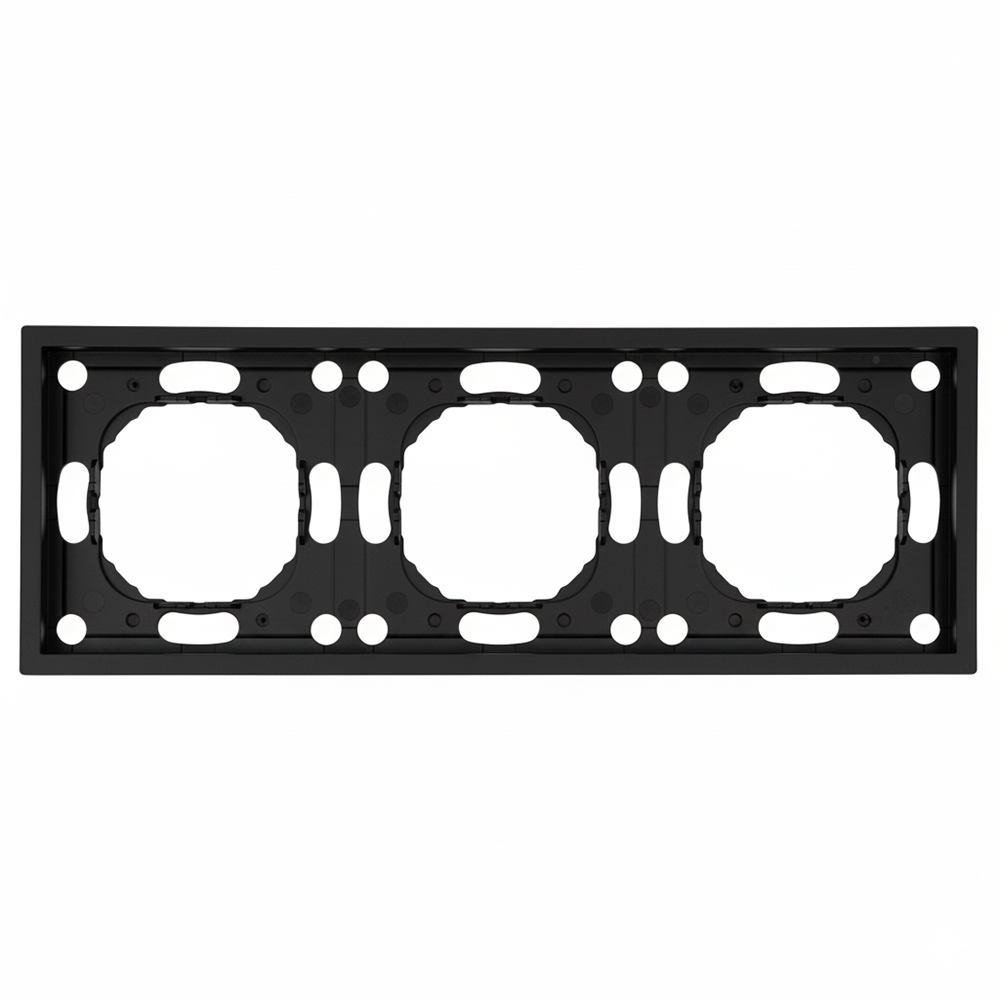 Рамка STEKKER PFR00-5003-05, 3-местная, серия Эмили, черный уголь, Soft Touch 49860