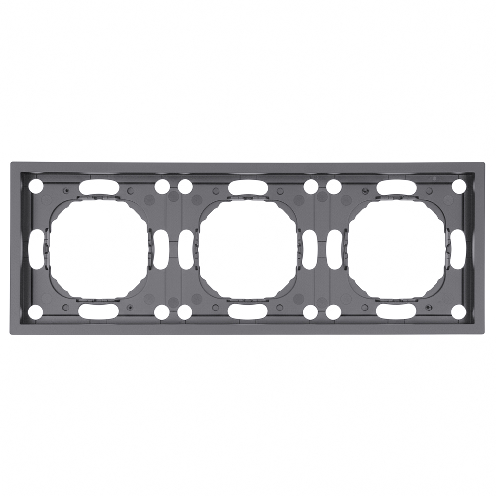 Рамка STEKKER PFR00-5003-10, 3-местная, серия Эмили, платиново-серый, Soft Touch 49964