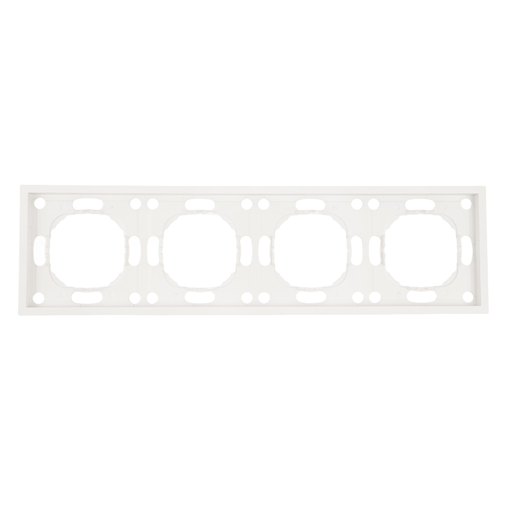 Рамка STEKKER PFR00-5004-01, 4-местная, серия Эмили, белый фарфор, Soft Touch 49887
