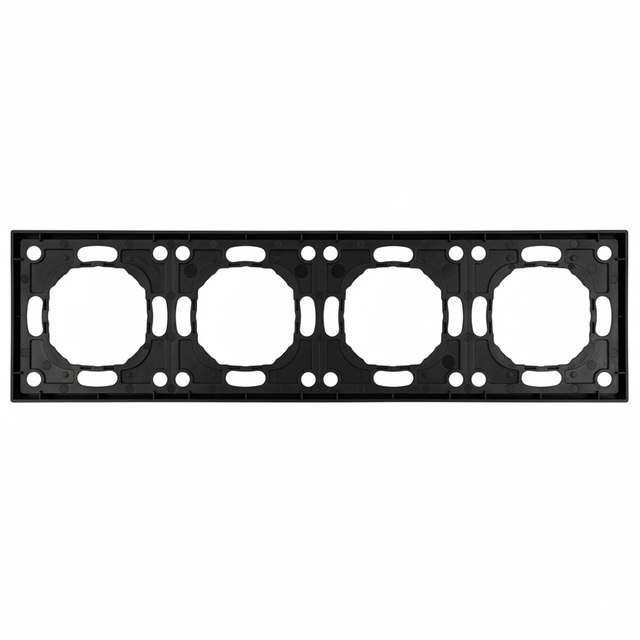 Рамка STEKKER PFR00-5004-05, 4-местная, серия Эмили, черный уголь, Soft Touch 49861 — фото 4