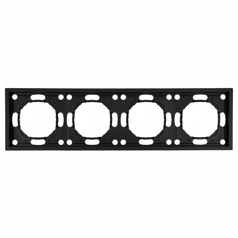Рамка STEKKER PFR00-5004-05, 4-местная, серия Эмили, черный уголь, Soft Touch 49861