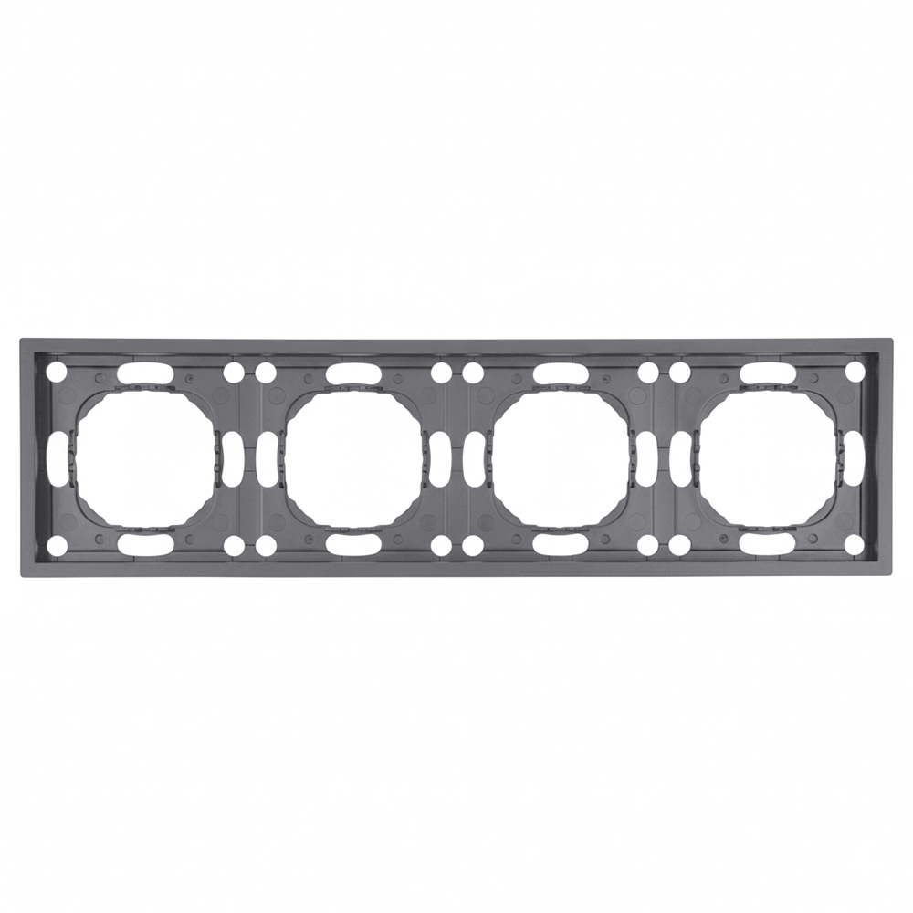 Рамка STEKKER PFR00-5004-10, 4-местная, серия Эмили, платиново-серый, Soft Touch 49965