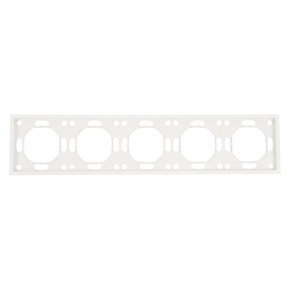 Рамка STEKKER PFR00-5005-01, 5-местная, серия Эмили, белый фарфор, Soft Touch 49888