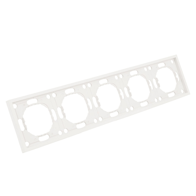 Рамка STEKKER PFR00-5005-01, 5-местная, серия Эмили, белый фарфор, Soft Touch 49888 — фото 2