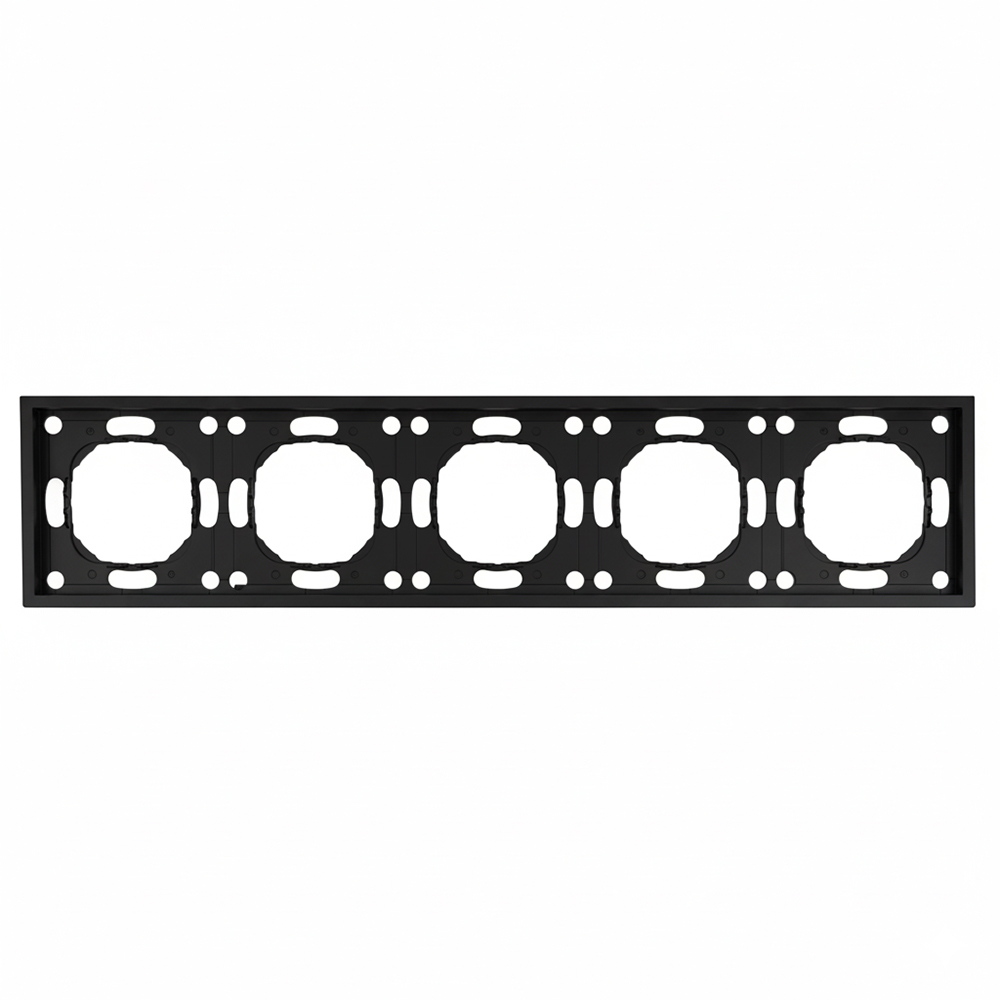 Рамка STEKKER PFR00-5005-05, 5-местная, серия Эмили, черный уголь, Soft Touch 49862