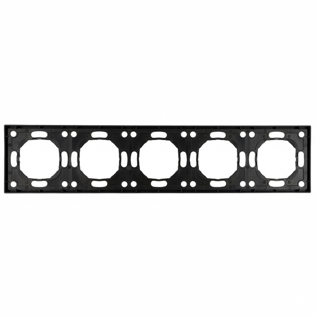 Рамка STEKKER PFR00-5005-05, 5-местная, серия Эмили, черный уголь, Soft Touch 49862 — фото 4