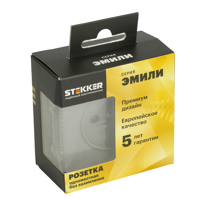 Розетка 1-местная с защитной шторкой, без заземления (механизм), STEKKER RST16-5109-10, 250В, 16А, серия Эмили 49954 — фото 6