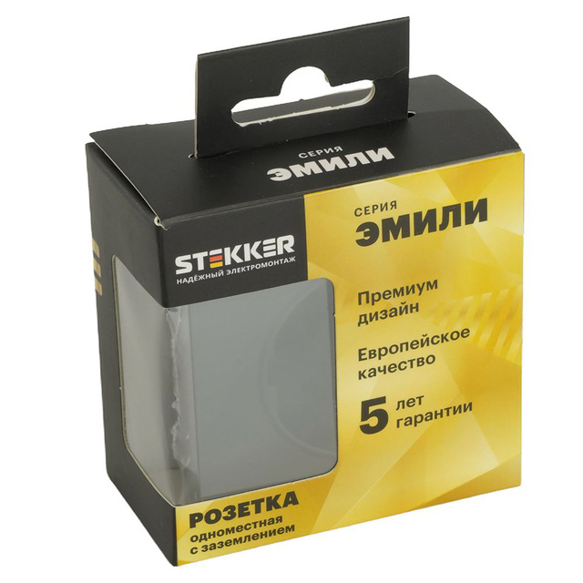 Розетка 1-местная с защитной шторкой, с заземлением (механизм), STEKKER RST16-5110-05, 250В, 16А, серия Эмили 49854 — фото 6