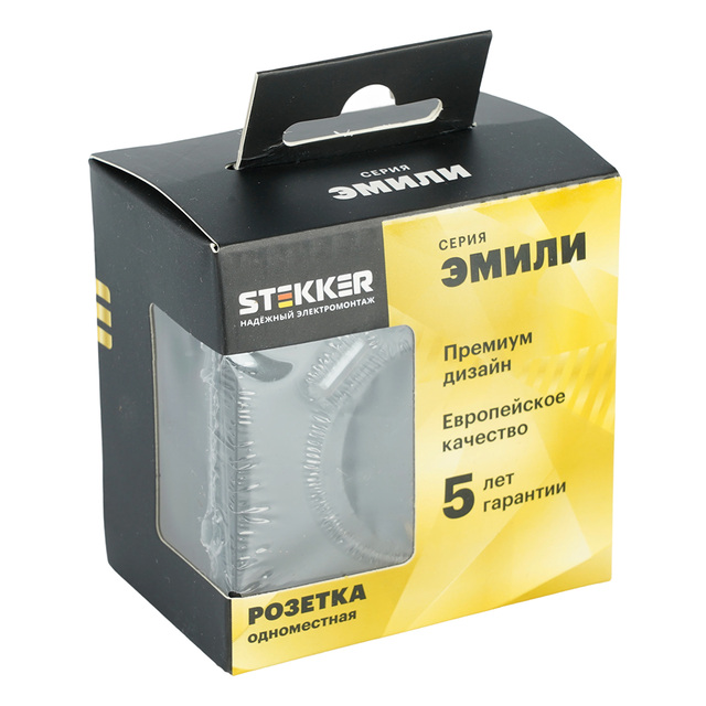 Розетка 1-местная, с заземлением, USB Type-C (механизм), STEKKER, 250В, 16А, 20Вт, серия Эмили, черный уголь, Soft Touch 50218 — фото 6