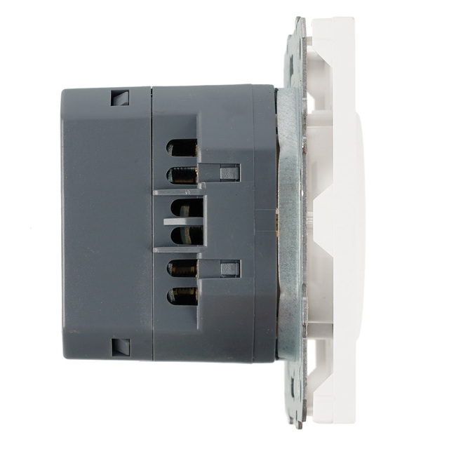 Розетка 1-местная, с заземлением, USB Type-C (механизм), STEKKER, 250В, 16А, 20Вт, серия Эмили, белый фарфор, Soft Touch 50217 — фото 3