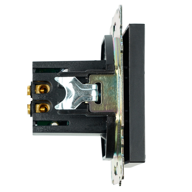 Розетка 2-местная USB (механизм), STEKKER GLS10-7115-05, 250V, 2,4А, серия Катрин, черный 39616 — фото 4