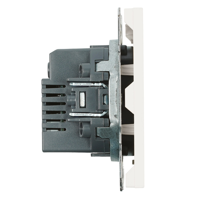 Розетка 2-местная USB + Type C (механизм), STEKKER, 250В, 20W, серия Эмили, RST10-5115-01, белый фарфор, soft touch 49879 — фото 3