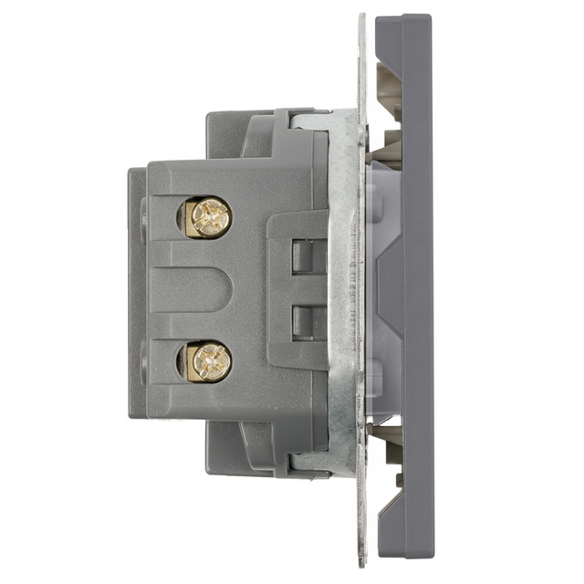 Розетка 2-местная USB + Type C (механизм), STEKKER, 250В, 20W, серия Эмили, RST10-5115-10, платиново-серый, soft touch 49957 — фото 4