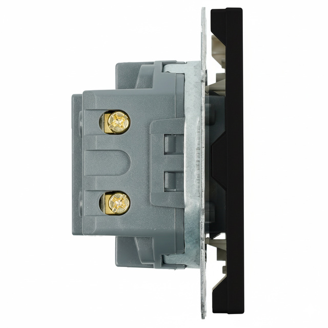 Розетка 2-местная USB + Type C (механизм), STEKKER, 250В, 20W, серия Эмили, RST10-5115-05, черный уголь, soft touch 49853 — фото 4