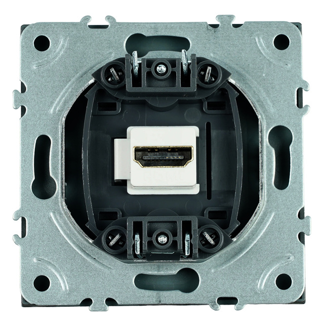 Розетка HDMI 2.1 Type-A (механизм), STEKKER RST00-5118-05, серия Эмили, черный уголь, Soft Touch 50171 — фото 5