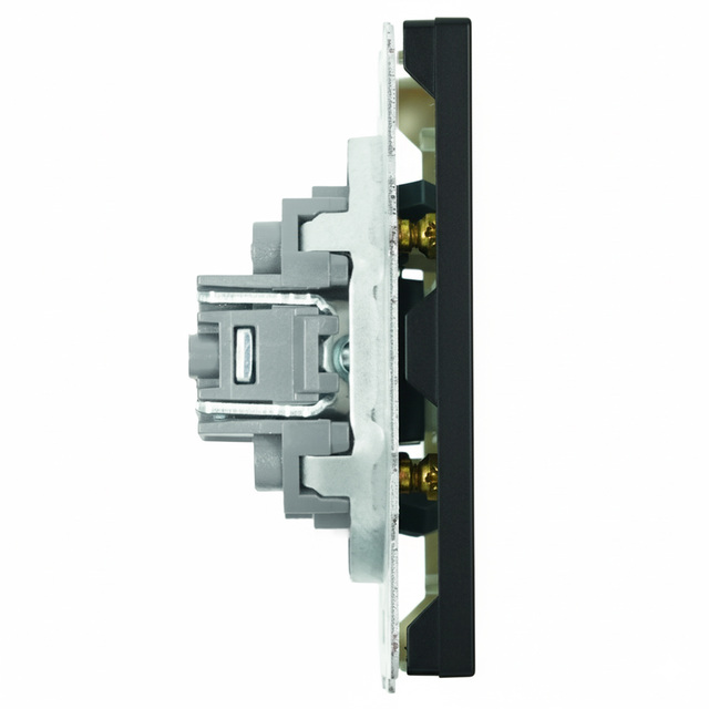 Розетка HDMI 2.1 Type-A (механизм), STEKKER RST00-5118-05, серия Эмили, черный уголь, Soft Touch 50171 — фото 3