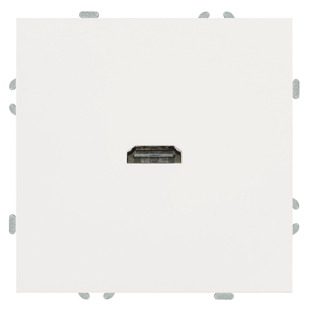 Розетка HDMI 2.1 Type-A (механизм), STEKKER RST00-5118-01, серия Эмили, белый фарфор, Soft Touch 50163