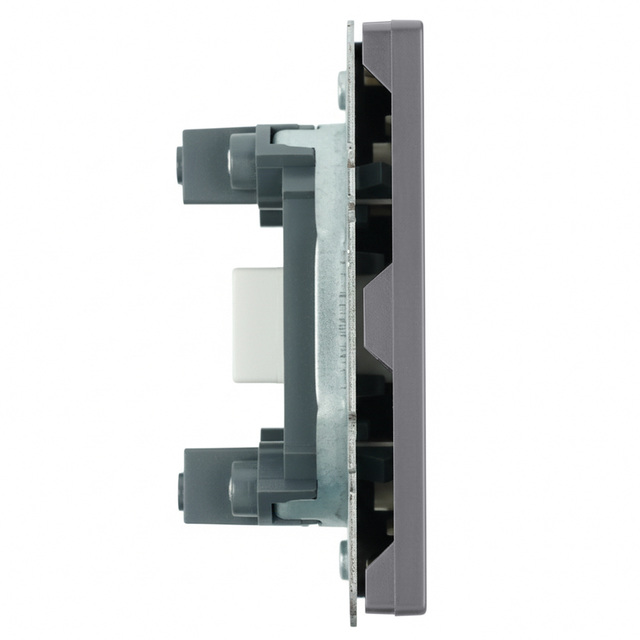 Розетка HDMI 2.1 Type-A (механизм), STEKKER RST00-5118-10, серия Эмили, платиново-серый, Soft Touch 50170 — фото 4