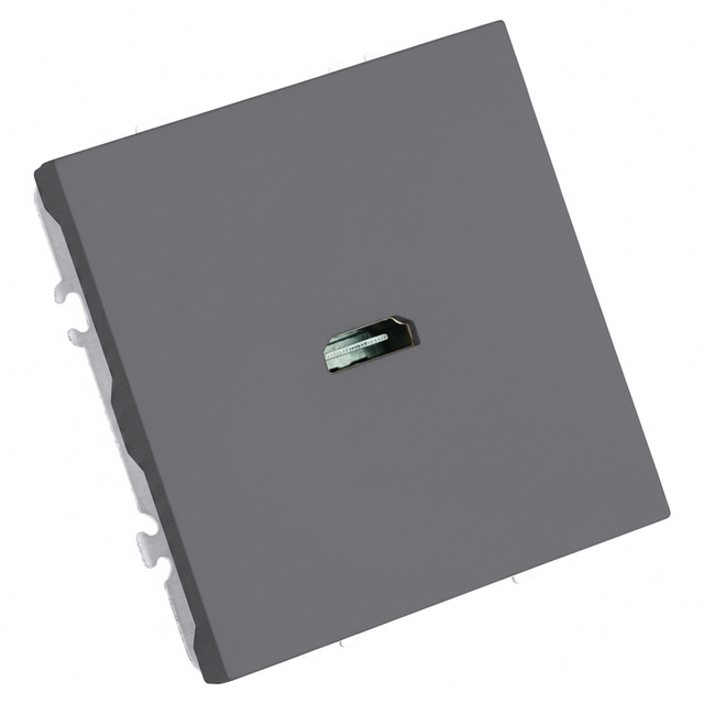 Розетка HDMI 2.1 Type-A (механизм), STEKKER RST00-5118-10, серия Эмили, платиново-серый, Soft Touch 50170 — фото 2