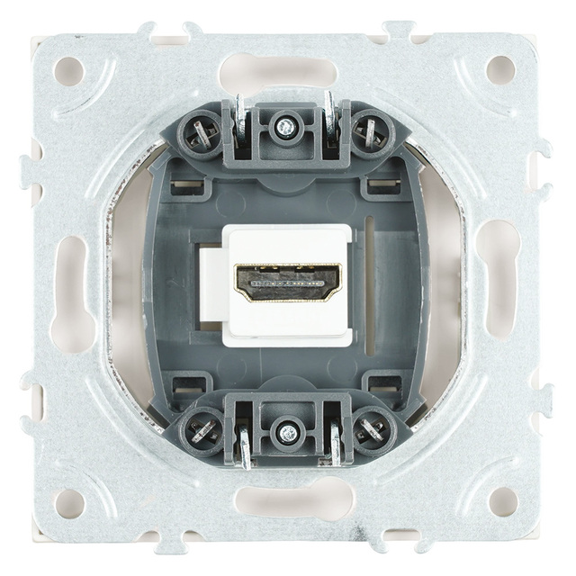 Розетка HDMI 2.1 Type-A (механизм), STEKKER RST00-5118-01, серия Эмили, белый фарфор, Soft Touch 50163 — фото 5