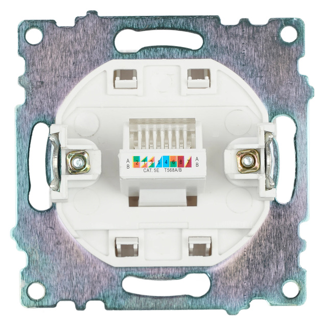 Розетка компьютерная 1-местная RJ-45 (механизм), STEKKER GLS00-7107-01, серия Катрин, белый 39305 — фото 4