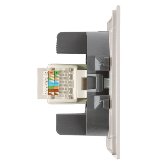 Розетка компьютерная 1-местная RJ-45 (механизм), STEKKER, серия Мия, RST00-3117-08, пудровый жемчуг 50480 — фото 4