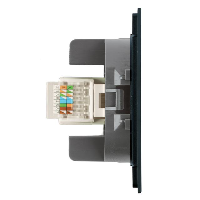 Розетка компьютерная 1-местная RJ-45 (механизм), STEKKER, серия Мия, RST00-3117-05, черный бархат 50450 — фото 4
