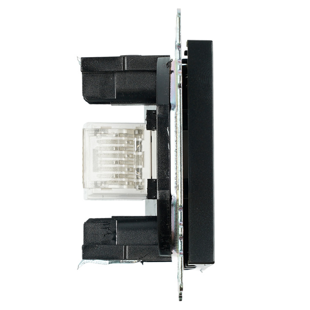 Розетка компьютерная 1-местная RJ-45 (механизм), STEKKER GLS00-7107-05, серия Катрин, черный 39613 — фото 3