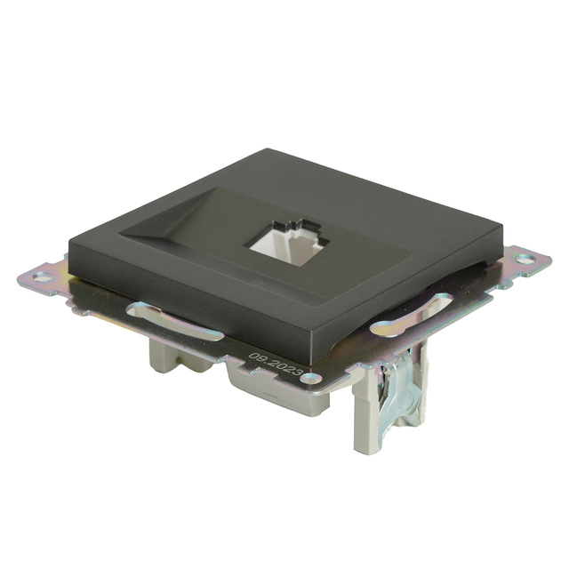 Розетка компьютерная 1-местная RJ-45 (механизм), STEKKER GLS00-7107-06, серия Катрин, графит 49418 — фото 8