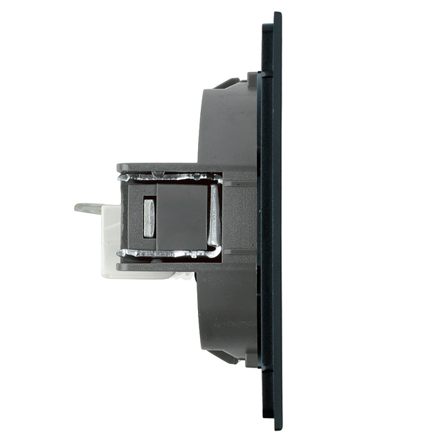 Розетка компьютерная 1-местная RJ-45 (механизм), STEKKER, серия Мия, RST00-3117-05, черный бархат 50450 — фото 3
