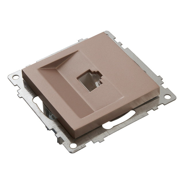 Розетка компьютерная 1-местная RJ-45 (механизм), STEKKER GLS00-7107-02, серия Катрин, шампань 39599 — фото 4
