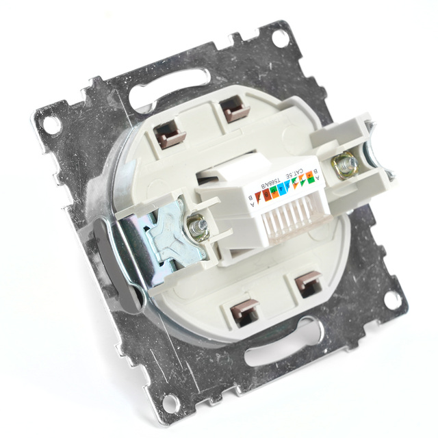 Розетка компьютерная 1-местная RJ-45 (механизм), STEKKER GLS00-7107-04, серия Катрин, шоколад 49023 — фото 5
