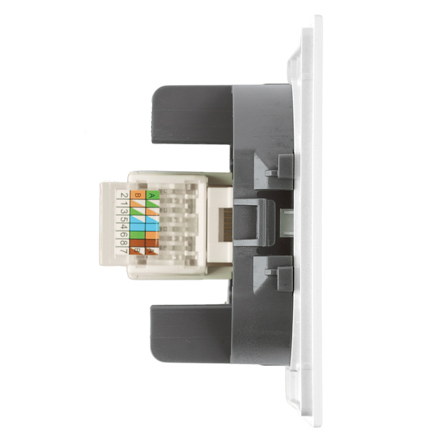 Розетка компьютерная 1-местная RJ-45 (механизм), STEKKER, серия Мия, RST00-3117-01, белая магнолия 50436 — фото 4