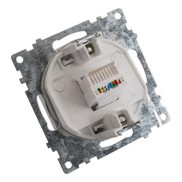 Розетка компьютерная 1-местная RJ-45 (механизм), STEKKER GLS00-7107-02, серия Катрин, шампань 39599 — фото 5